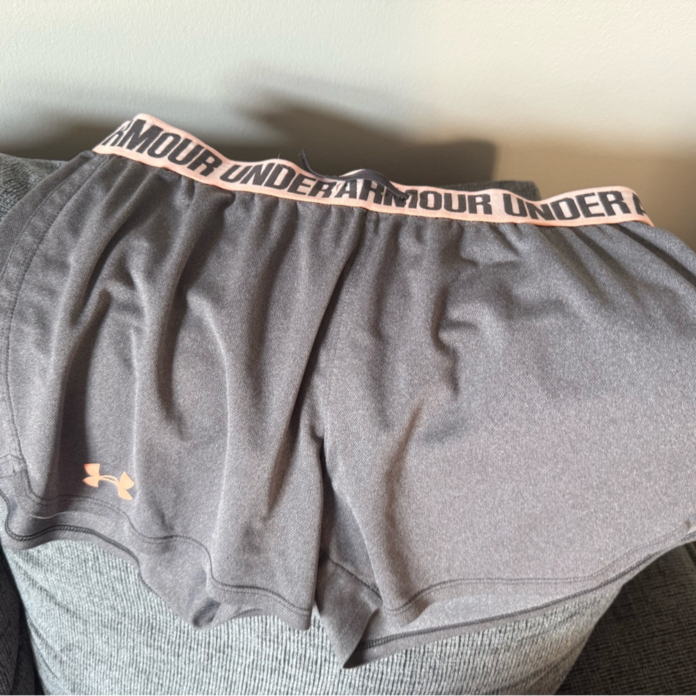 Under Armour Charcoal Shorts with Pink Accents